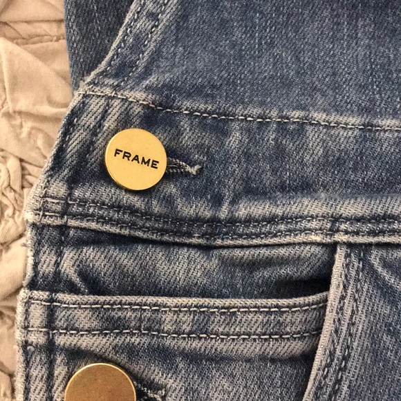 *Sold* Frame Le Garcon Boyfriend style Cropped Denim Overalls New With Tag - Picture 7 of 11